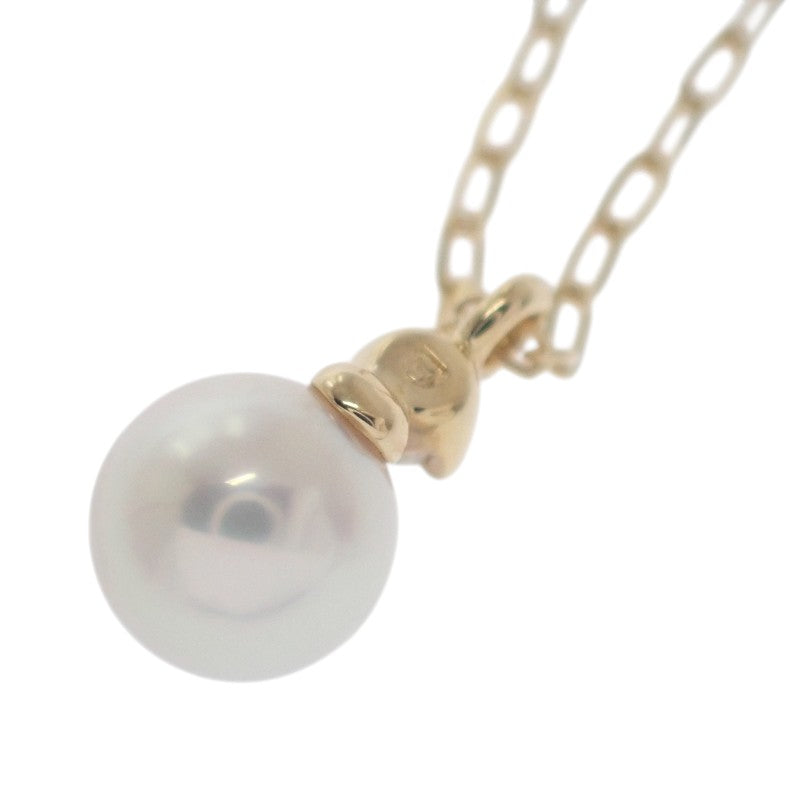ミキモト MIKIMOTO パール ペンダント PP-20495K ネックレス K18イエローゴールド アコヤ真珠 ホワイト ダイヤモンド レディース【中古】【Aランク】