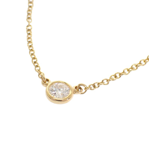 蒂芙尼 TIFFANY&Co. By The Yard 單鑽項鍊 K18黃金 鑽石 金色 女士【中古】【A級】