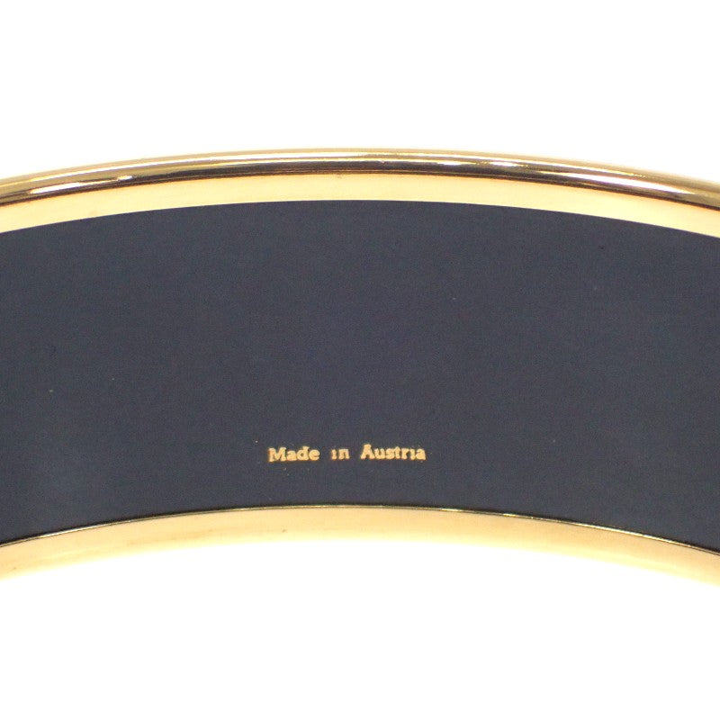 エルメス HERMES エマイユGM バングル 七宝 ブラック ブルー ゴールド金具 レディース【中古】【ABランク】