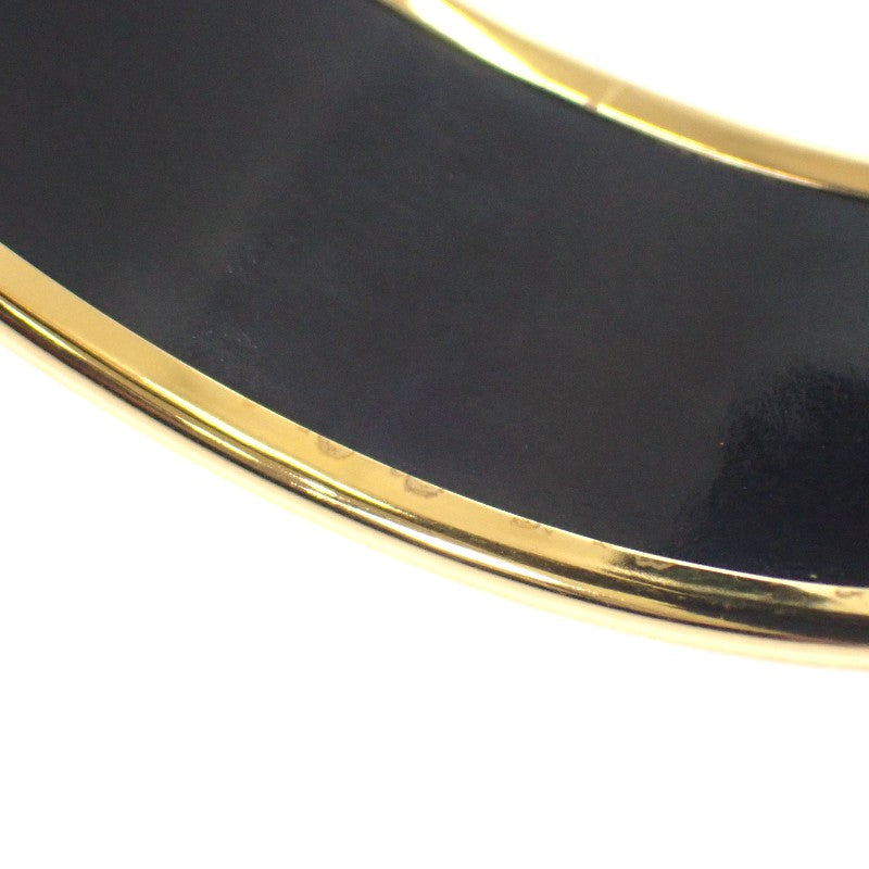 エルメス HERMES エマイユGM バングル 七宝 ブラック ブルー ゴールド金具 レディース【中古】【ABランク】