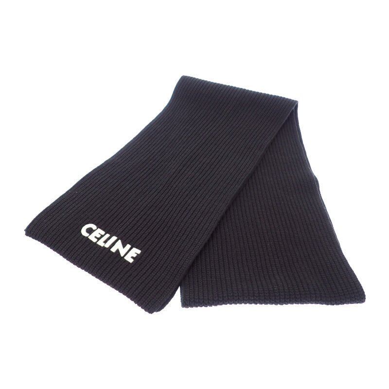 セリーヌ CELINE ニット 2AC35423P.38NO マフラー ウール ブラック レディース メンズ【中古】【ABランク】