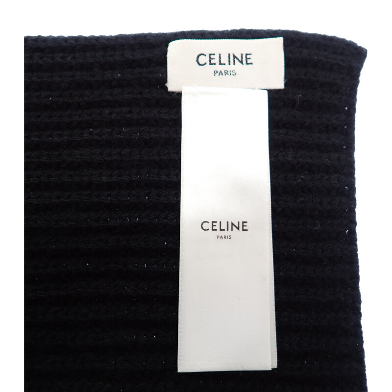 セリーヌ CELINE ニット 2AC35423P.38NO マフラー ウール ブラック レディース メンズ【中古】【ABランク】
