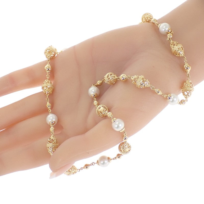 Mikimoto MIKIMOTO Pendant Necklace K18 Yellow Gold Pearl Ladies Men's [Used] [A Rank]