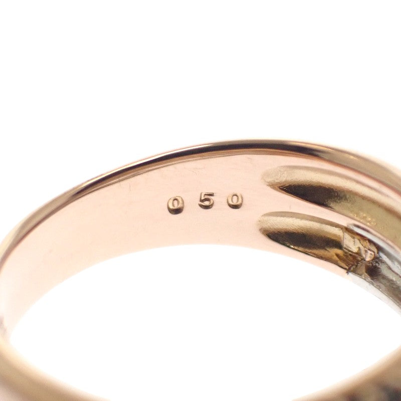 デザインジュエリー パヴェ 10号 リング K18ピンクゴールド Pt900プラチナ ダイヤモンド レディース【中古】【Aランク】