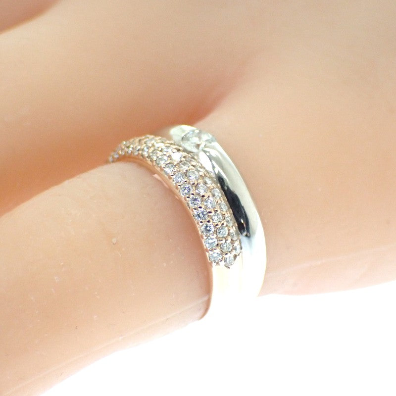 デザインジュエリー パヴェ 10号 リング K18ピンクゴールド Pt900プラチナ ダイヤモンド レディース【中古】【Aランク】