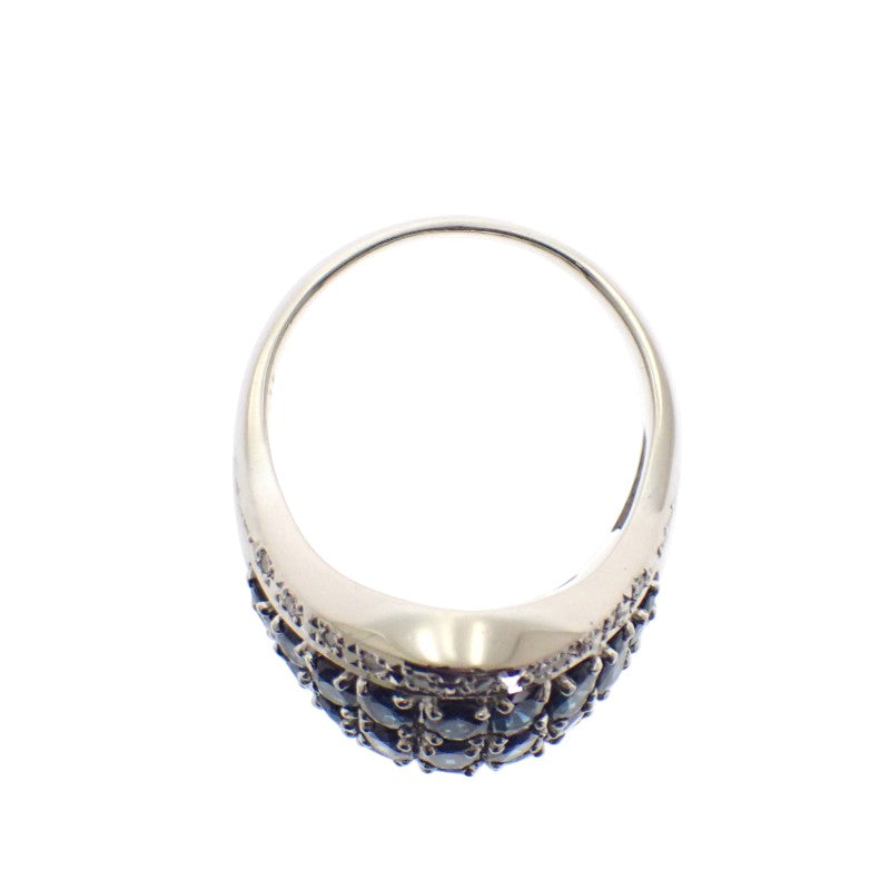 デザインジュエリー Pt900 16号 リング Pt900プラチナ ブルー シルバー サファイヤ ダイヤモンド レディース【中古】【Aランク】