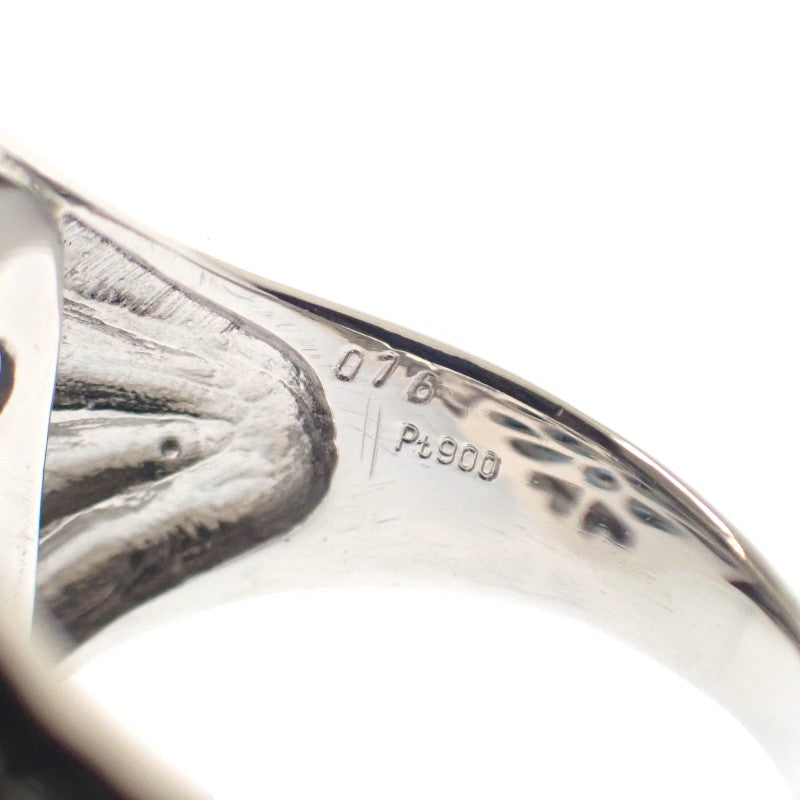 デザインジュエリー Pt900 16号 リング Pt900プラチナ ブルー シルバー サファイヤ ダイヤモンド レディース【中古】【Aランク】