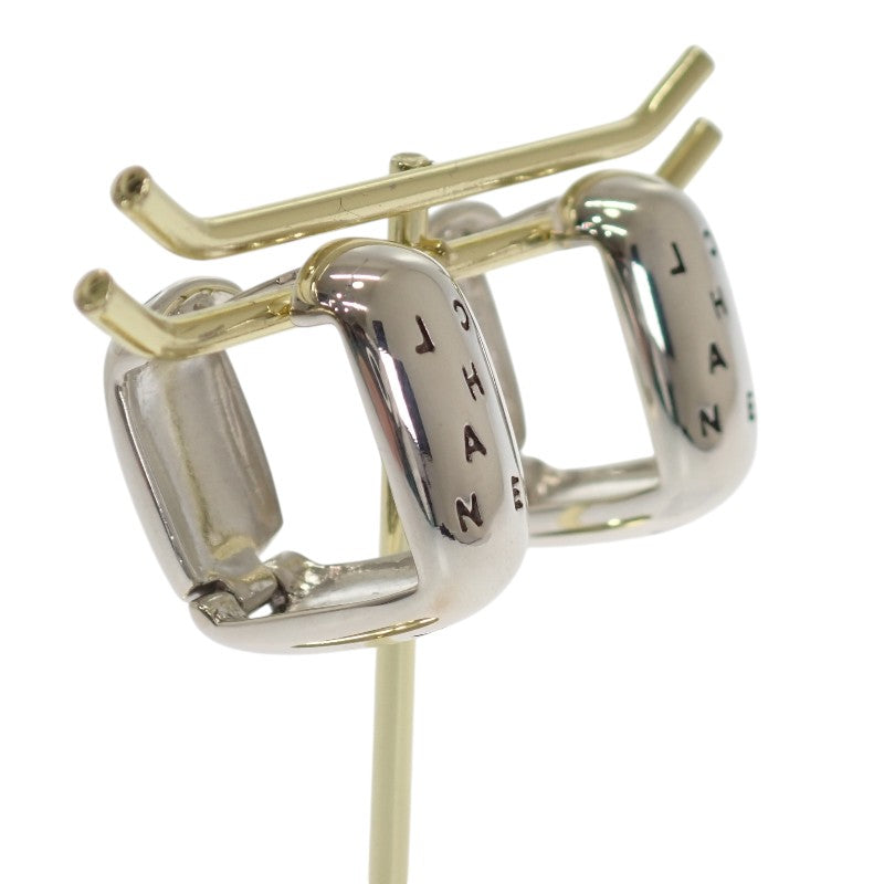 CHANEL Logo Pierced Earrings Silver 925 Ladies' [Used] [Rank A]