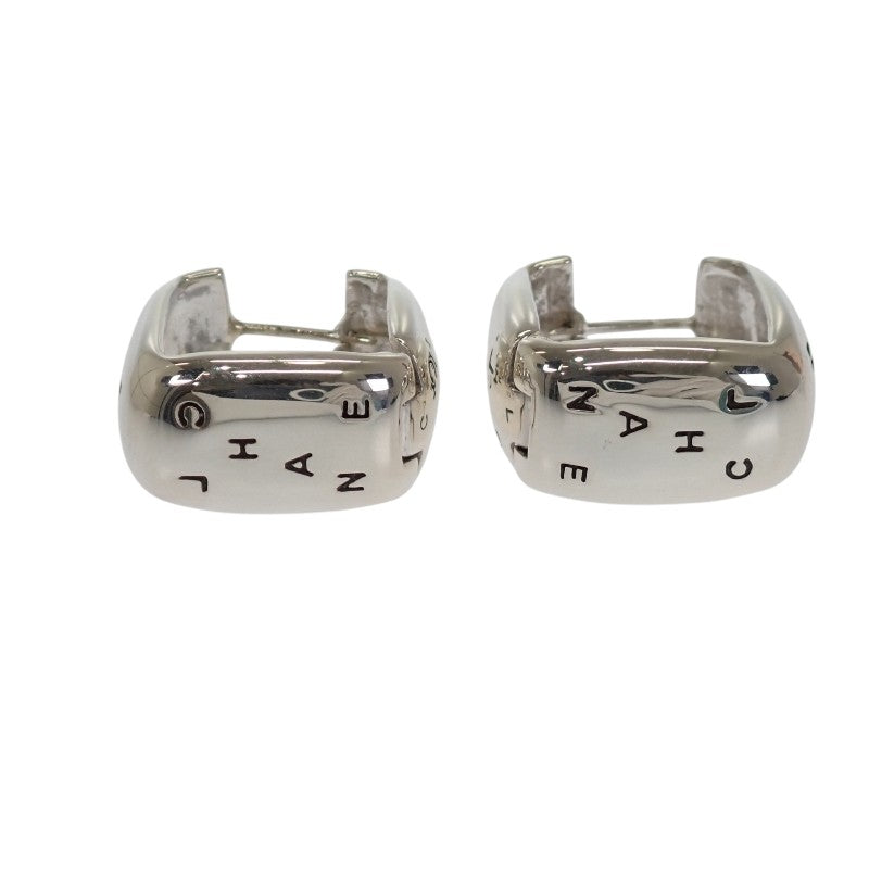 CHANEL Logo Pierced Earrings Silver 925 Ladies' [Used] [Rank A]