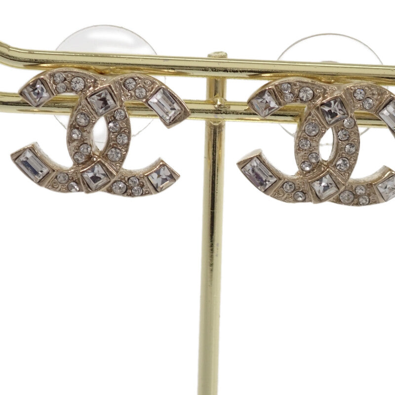 シャネル CHANEL ココマーク AB1660 ピアス メタル ストラス ゴールド レディース【中古】【Aランク】