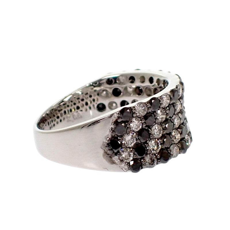 Designer Jewelry Size 13 Ring K18 White Gold Diamond Black Diamond Diamond Black Diamond Ladies [Used] [A Rank]