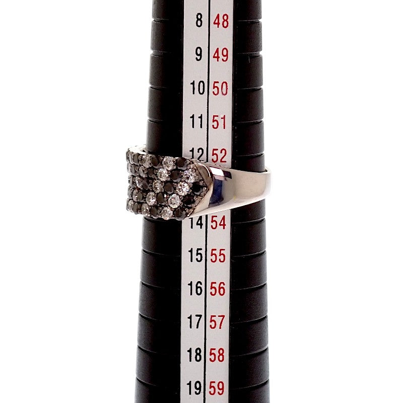 Designer Jewelry Size 13 Ring K18 White Gold Diamond Black Diamond Diamond Black Diamond Ladies [Used] [A Rank]