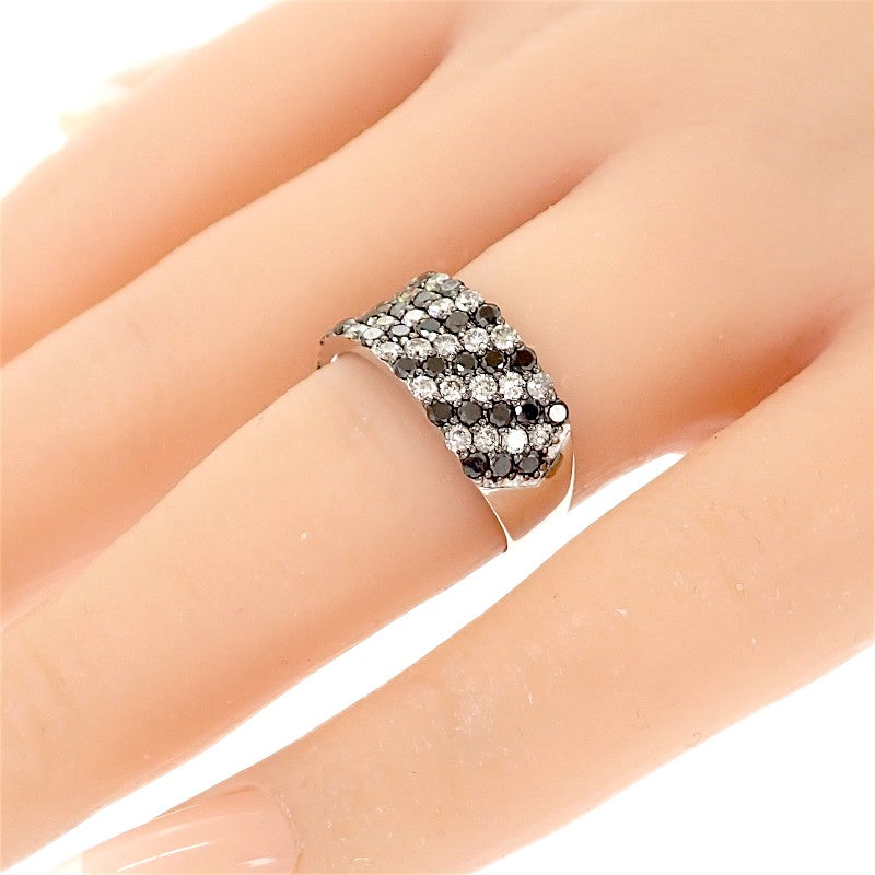Designer Jewelry Size 13 Ring K18 White Gold Diamond Black Diamond Diamond Black Diamond Ladies [Used] [A Rank]