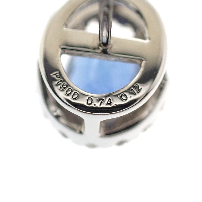 デザインジュエリー オーバル ピアス Pt900プラチナ サファイア ダイヤモンド レディース【中古】【Aランク】