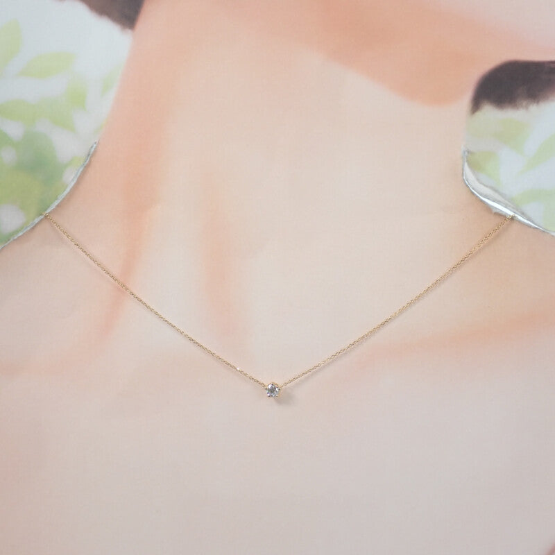 ヨンドシー 4℃ 一粒ダイヤモンド 151921123008 ネックレス K18イエローゴールド ダイヤモンド レディース【中古】【Aランク】