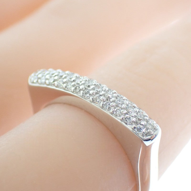 K18 Design Jewelry Size 16 Ring K18 White Gold Diamond Men's Ladies' [Used] [A Rank]