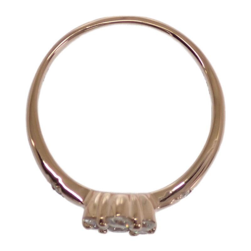 K18 デザインジュエリー 14号 リング K18ピンクゴールド ダイヤモンド レディース【中古】【Aランク】