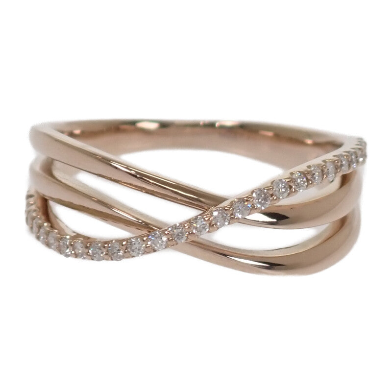 K18 デザインジュエリー 10号 リング K18ピンクゴールド ダイヤモンド レディース【中古】【Aランク】