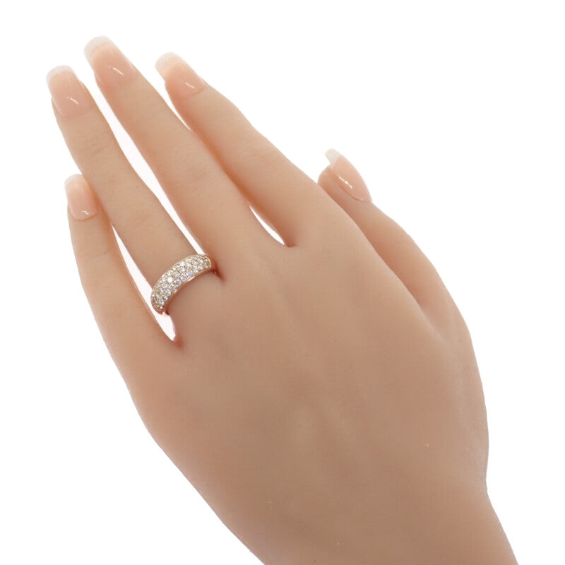 デザインジュエリー ハーフパヴェ 14号 リング K18ピンクゴールド ダイヤモンド レディース【中古】【Aランク】