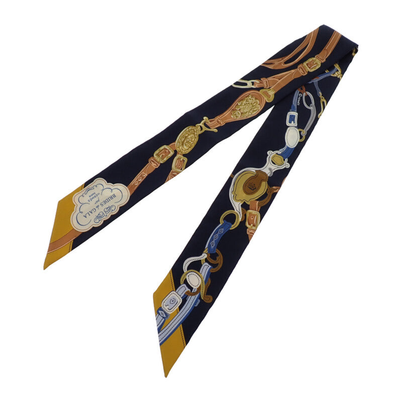 エルメス HERMES ツイリー BRIDES de GALA スカーフ シルク ネイビー レディース【中古】【Aランク】