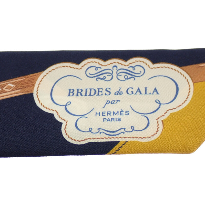 エルメス HERMES ツイリー BRIDES de GALA スカーフ シルク ネイビー レディース【中古】【Aランク】