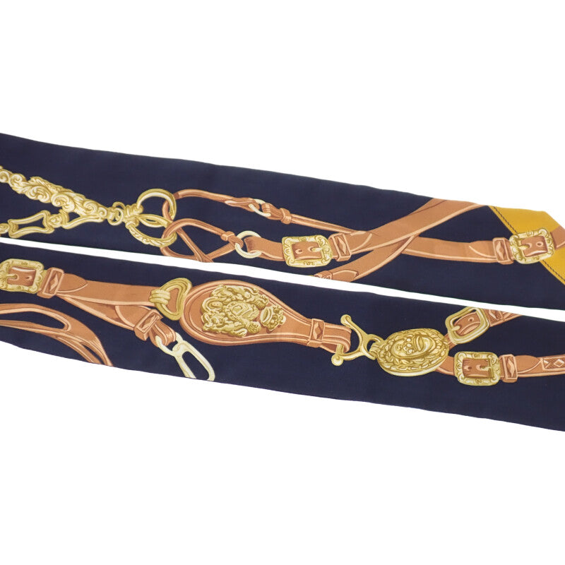 エルメス HERMES ツイリー BRIDES de GALA スカーフ シルク ネイビー レディース【中古】【Aランク】