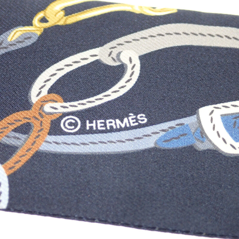 エルメス HERMES ツイリー BRIDES de GALA スカーフ シルク ネイビー
