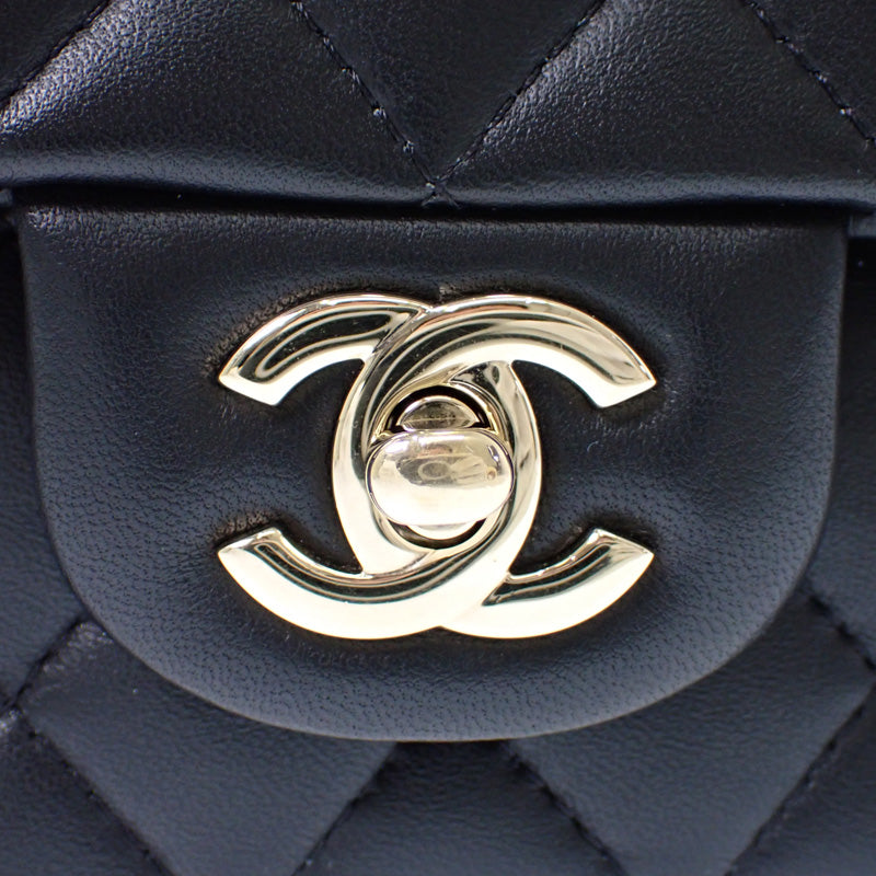 シャネル CHANEL トップハンドル ミニフラップ AS2431_B06660_94305 ショルダーバッグ ラムスキン ブラック ゴールド金具 レディース【中古】【ABランク】