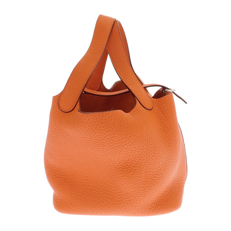 エルメス HERMES ピコタンロックPM ハンドバッグ トリヨンクレマンス オレンジ シルバー金具 レディース【中古】【Aランク】