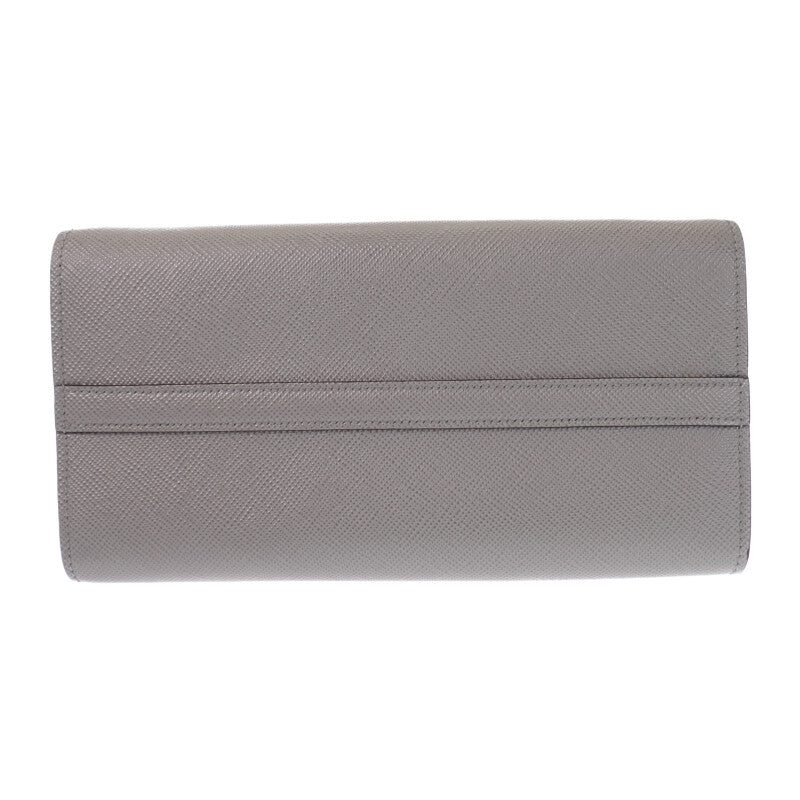 プラダ PRADA モノクローム 1BA156 ハンドバッグ サフィアーノ グレー ゴールド金具 レディース【中古】【Aランク】