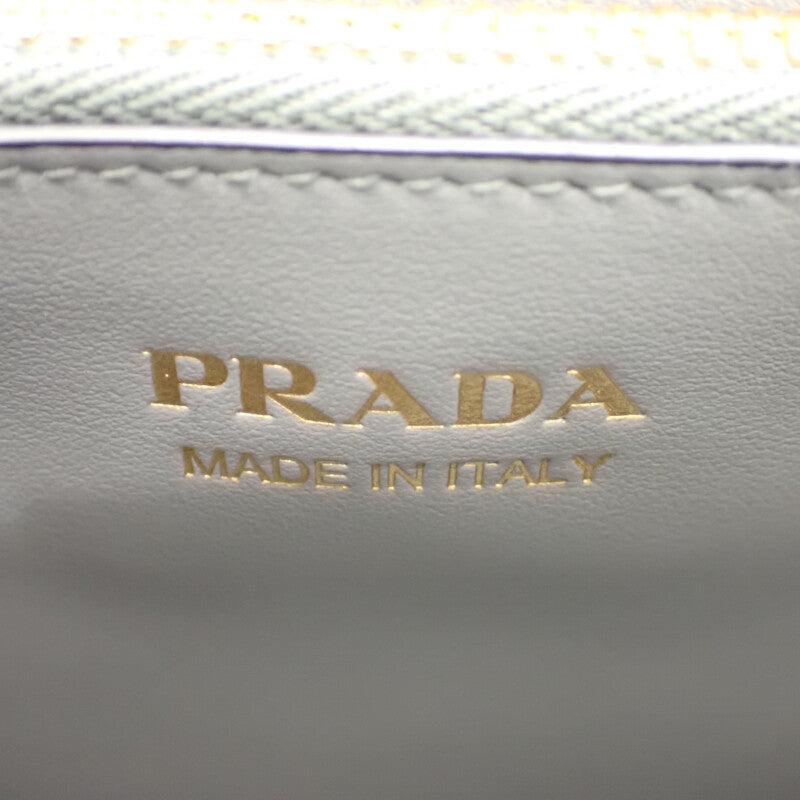 プラダ PRADA モノクローム 1BA156 ハンドバッグ サフィアーノ グレー ゴールド金具 レディース【中古】【Aランク】