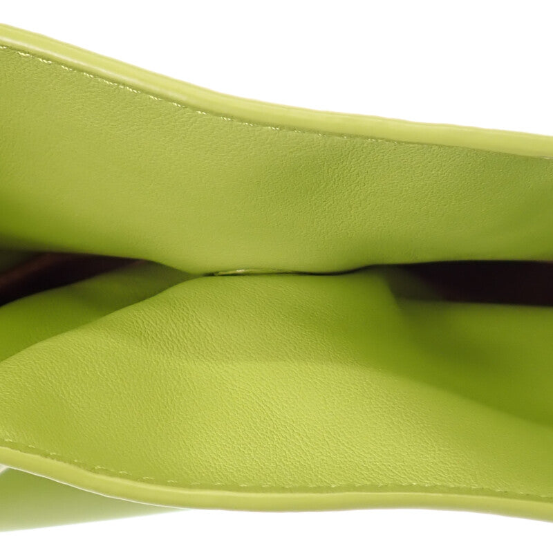 ロエベ LOEWE フラメンコクラッチ ミディアム A411FC1XBF 2WAYバッグ ショルダーバッグ カーフ ライムイエロー レディース【中古】【Aランク】