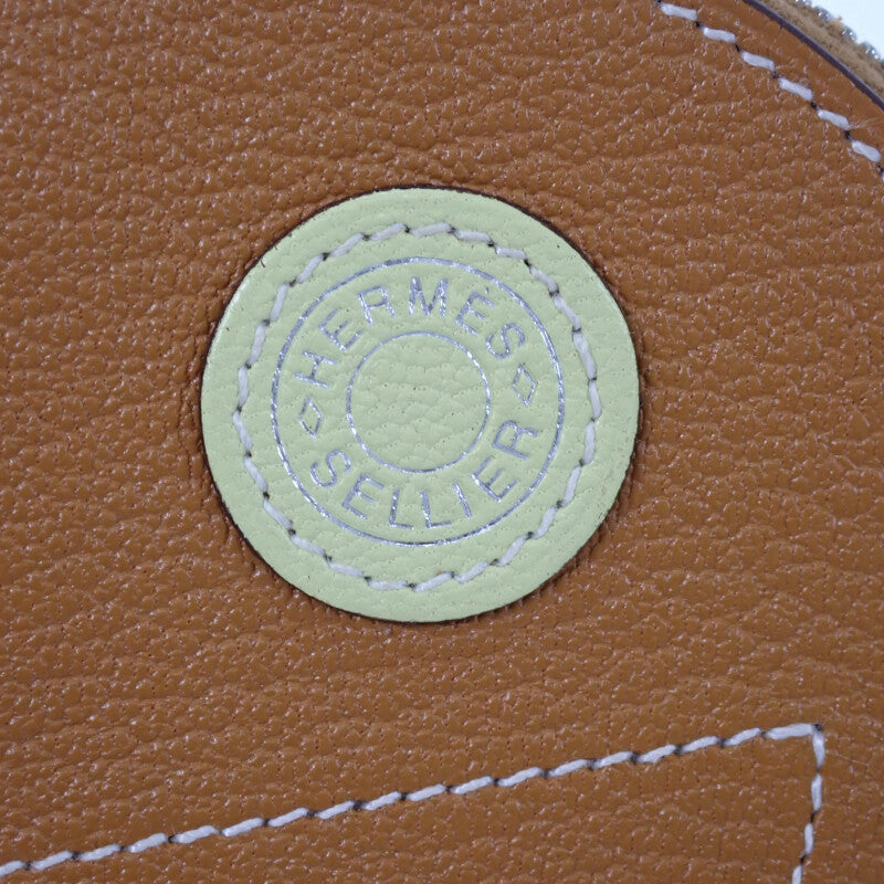HERMES In the Loop Wink H083153CJA Coin Purse Leather Caramel Brown Silver Hardware Women's Unisex [Used] [A Rank]