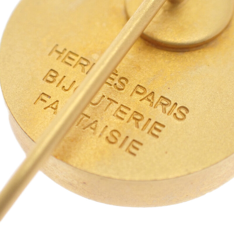 エルメス HERMES セリエ シェル ピン ブローチ メタル シェル ゴールド