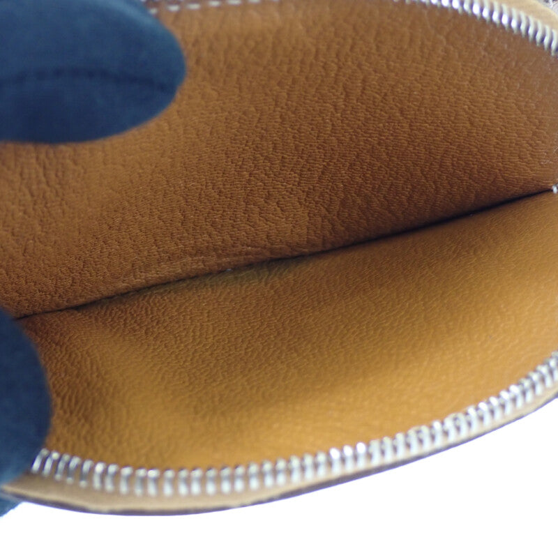HERMES In the Loop Wink H083153CJA Coin Purse Leather Caramel Brown Silver Hardware Women's Unisex [Used] [A Rank]