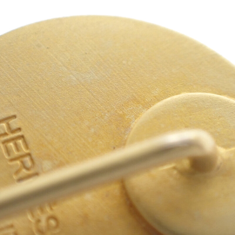 エルメス HERMES セリエ シェル ピン ブローチ メタル シェル ゴールド ブラウン メンズ レディース【中古】【ABランク】