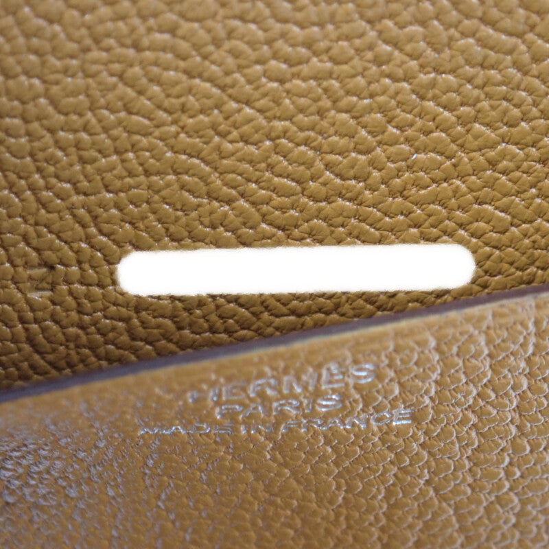 HERMES In the Loop Wink H083153CJA Coin Purse Leather Caramel Brown Silver Hardware Women's Unisex [Used] [A Rank]