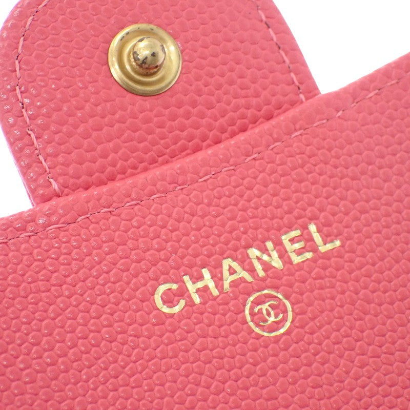 シャネル CHANEL クラシックフラップウォレット AP0231 三つ折り財布 キャビアスキン ピンク ゴールド金具 レディース【中古】【ABランク】