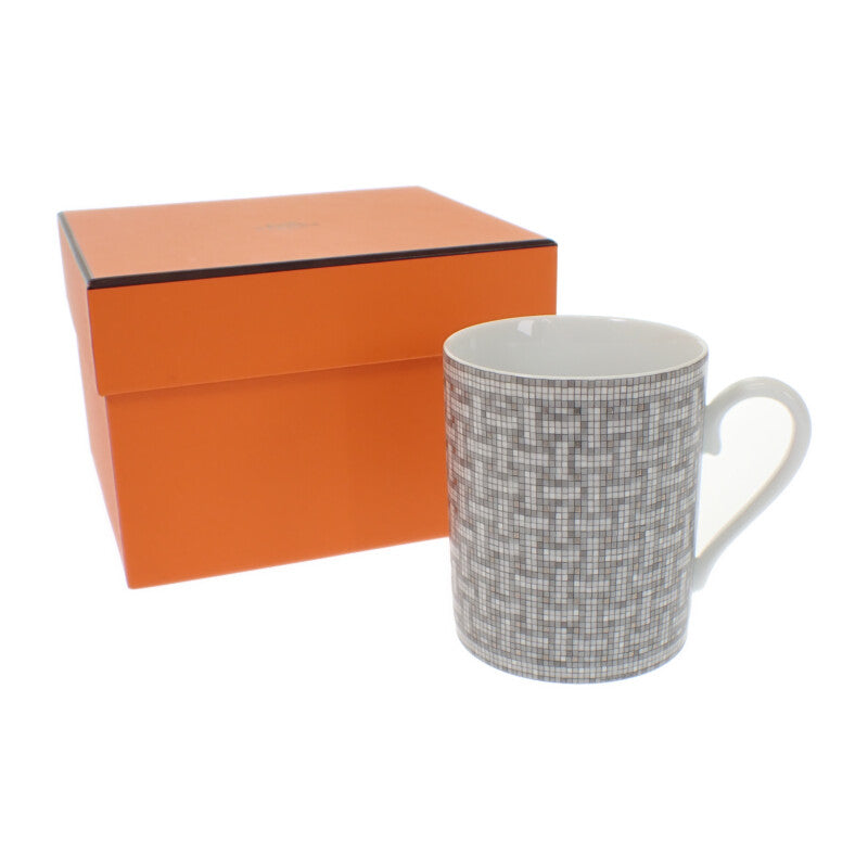 エルメス HERMES モザイク24 マグカップ ポーセリン グレー【中古】【Sランク】