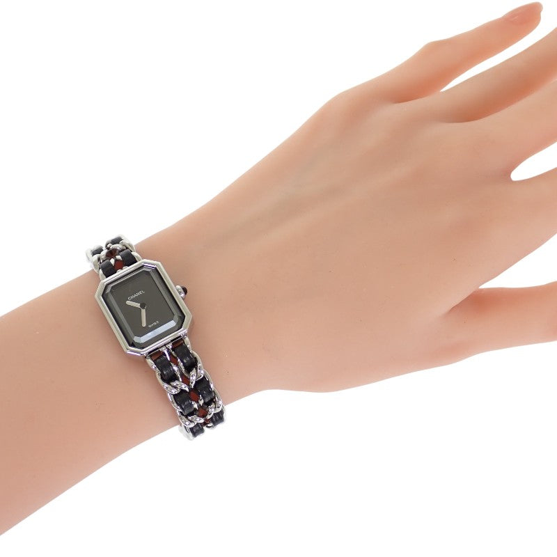 シャネル CHANEL プルミエール M H0451 腕時計 ステンレススチール クオーツ ブラック文字盤 レディース【中古】【Aランク】