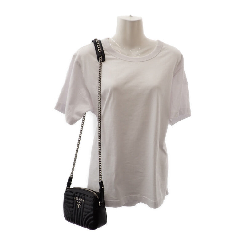 プラダ PRADA ダイアグラム ショルダー 1BH084_2D91_V_COI ショルダーバッグ カーフスキン ブラック シルバー金具 レディース【中古】【Aランク】