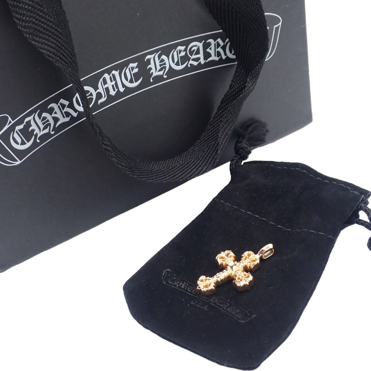 クロムハーツ CHROME HEARTS タイニー フィリグリークロス チャーム K22ゴールド メンズ【中古】【ABランク】