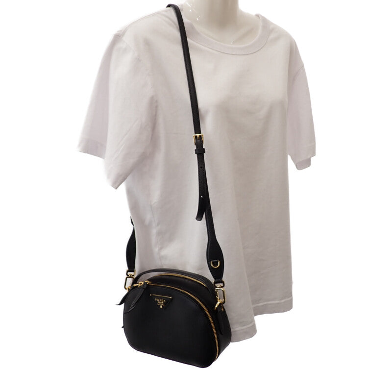 プラダ PRADA ODETTE オデット 1BH123 ショルダーバッグ 2WAYバッグ サフィアーノ NERO ブラック レディース【中古】【ABランク】