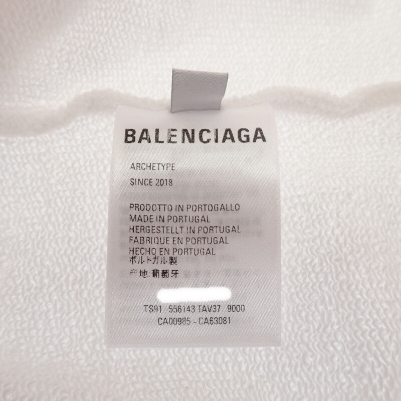 バレンシアガ BALENCIAGA オーバーサイズ フーディ プルオーバー M 556143TAV379000 パーカー コットン ホワイト メンズ レディース【中古】【Aランク】
