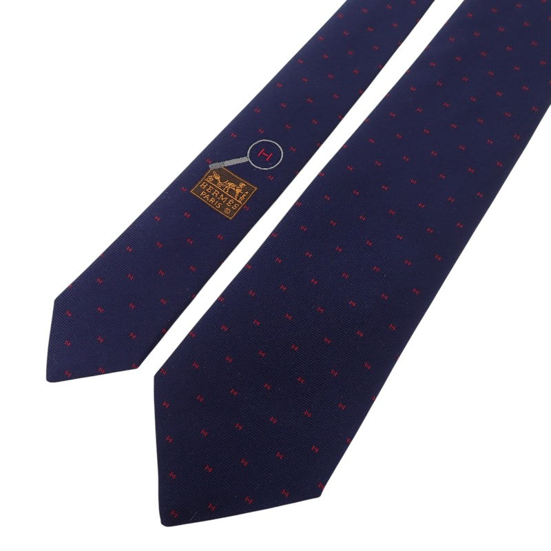 エルメス HERMES マグニファイングH H334161T 03 ネクタイ 保存箱付属 美品 シルク ネイビー メンズ【中古】【Aランク】 エルメス HERMES マグニファイングH H334161T 03 ネクタイ シルク