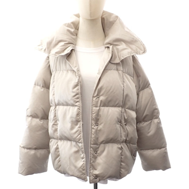モンクレール MONCLER COUA ショートダウン ノーカラー H20931A0009559685 ダウンジャケット ナイロン ベージュ系 00 レディース【中古】【ABランク】