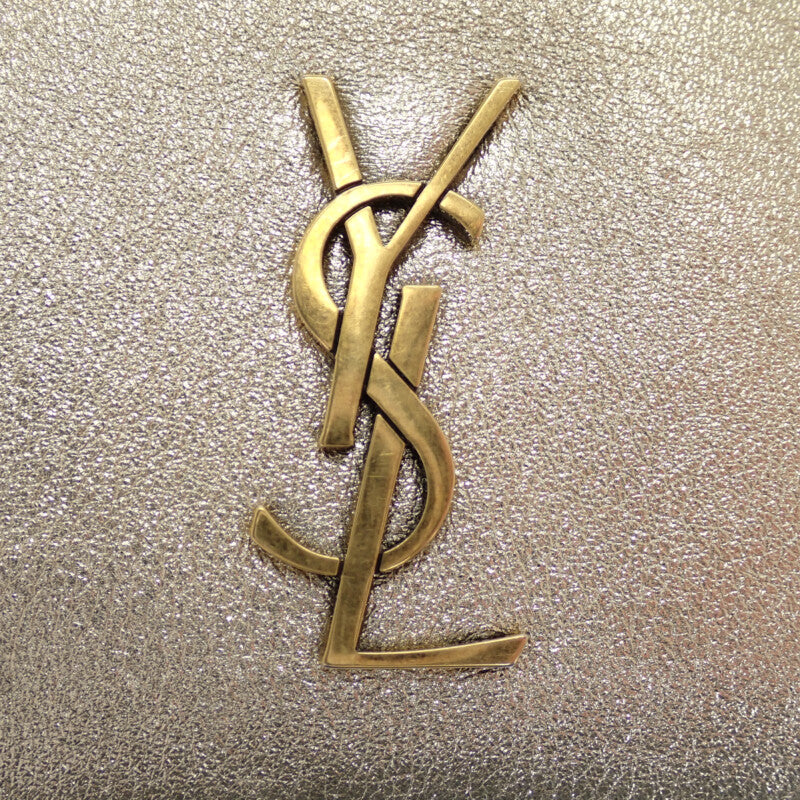 Saint Laurent Zipped Fragments Card Case 611558 Card Case Leather Gold Gold Hardware Women's [Used] [AB Rank]