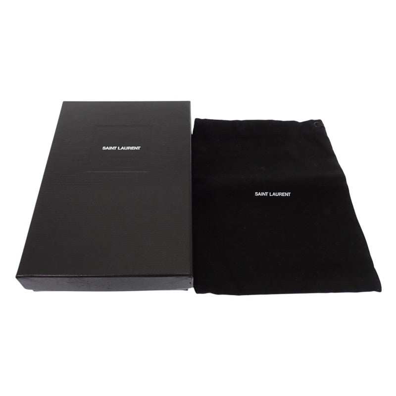 Saint Laurent Zipped Fragments Card Case 611558 Card Case Leather Gold Gold Hardware Women's [Used] [AB Rank]