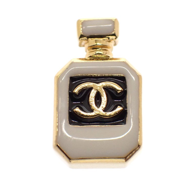シャネル CHANEL ココマーク ABF078 ピアス メタル ホワイト ゴールド金具 レディース【中古】【Aランク】