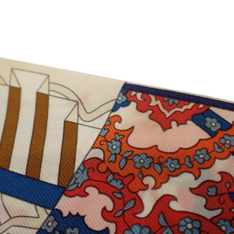 エルメス HERMES ツイリー De l'Ombrelle aux Duels Vieux 杖傘と決闘 スカーフ シルク ブルー レディース【中古】【ABランク】